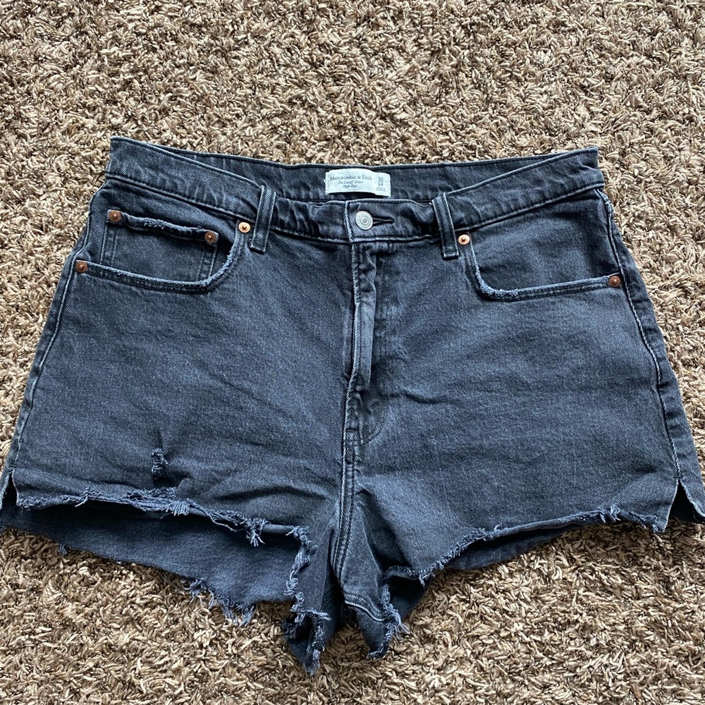 Abercrombie High-Rise Curve Love Cutoff Mom Shorts